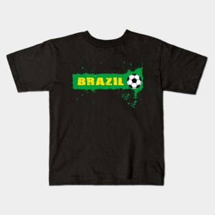 Brazil Soccer Brazil Futbol Football Brazilian Flag Jersey Kids T-Shirt